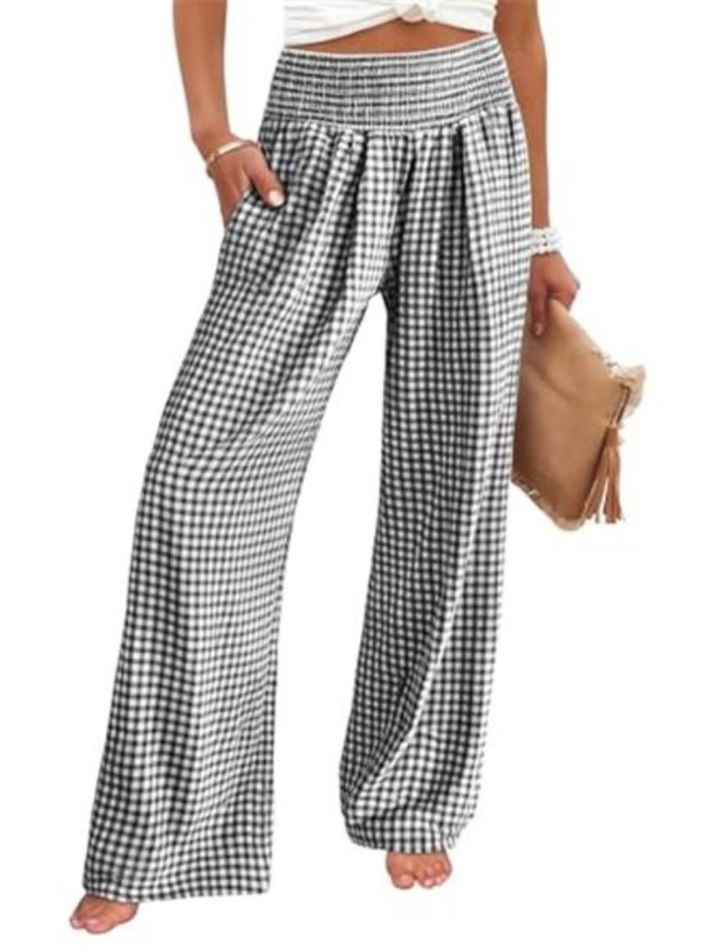 Womens Palazzo Pants, Striped & Gingham, Lounge & Casual, Cute Pajama